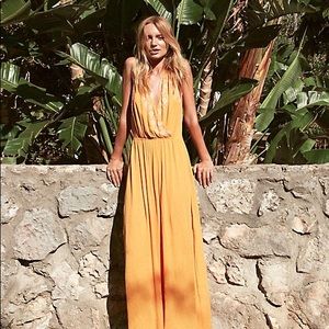 Free people Yellow Jumpsuit